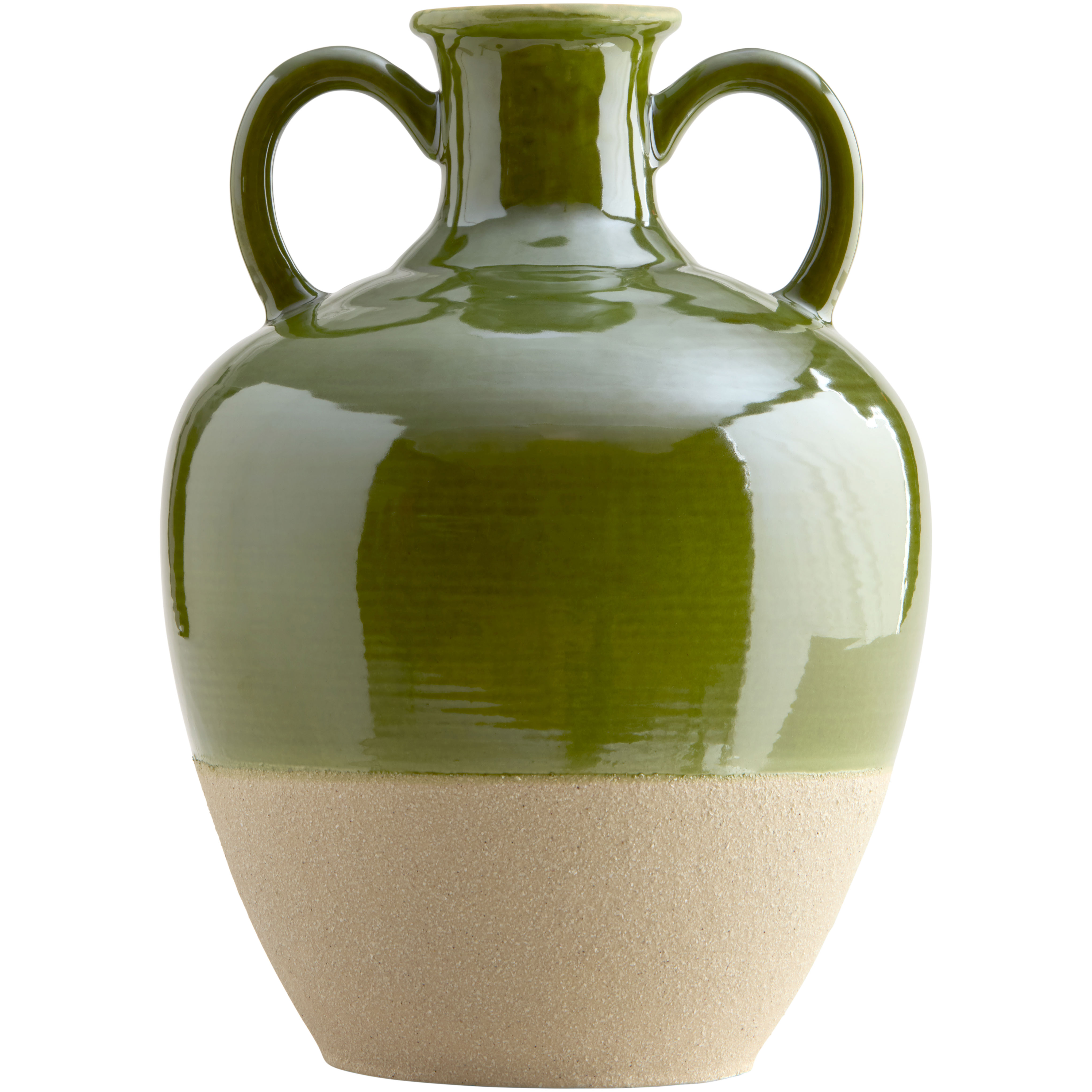 Decotique Rosalba Vas 33 cm, Cream / Grön