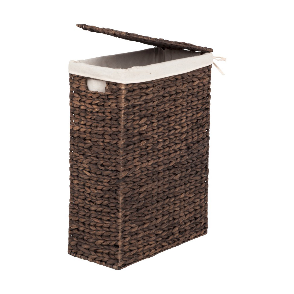 Dixie Water Hyacinth Fishbone Rectangular Tvättkorg, Brun