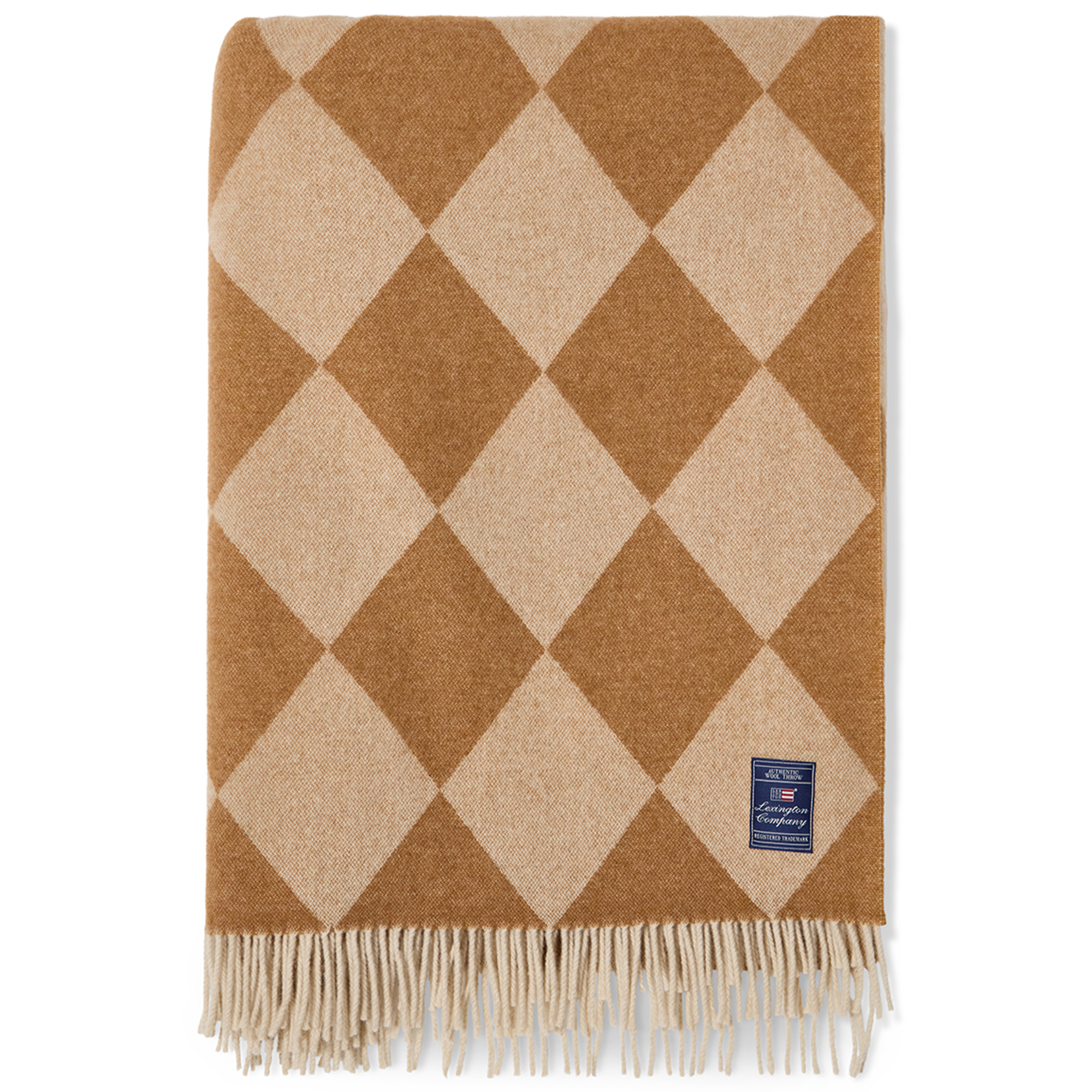 Lexington Argyle Pläd 130x170 cm, Fudge / Vit