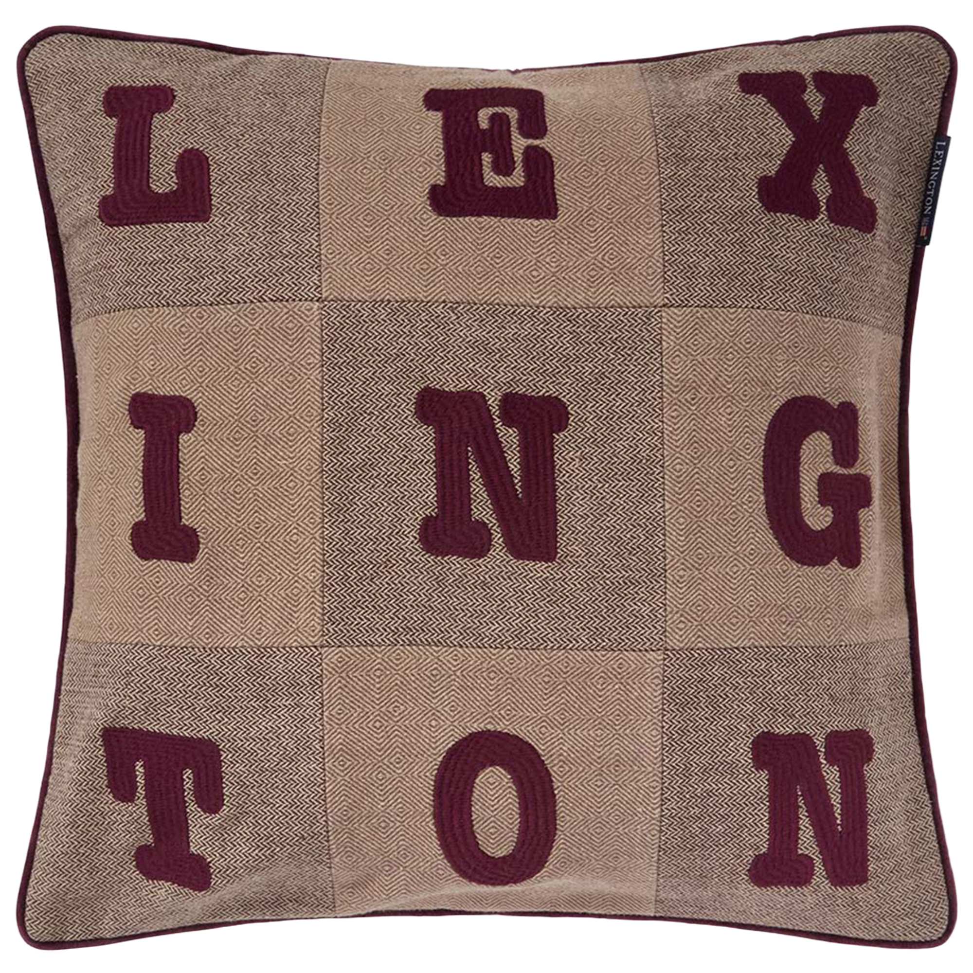 Lexington Letter Kuddfodral 50x50 cm, Beige / Brun / Fikon