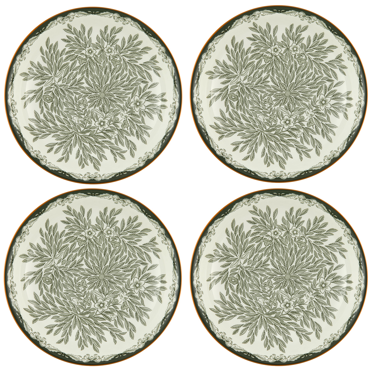 Rörstrand Ostindia Floris Djup Tallrik 22 cm 4-pack, Grön