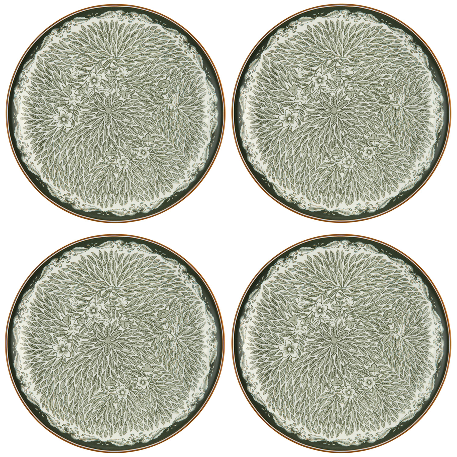 Rörstrand Ostindia Floris Tallrik 20 cm 4-pack, Grön
