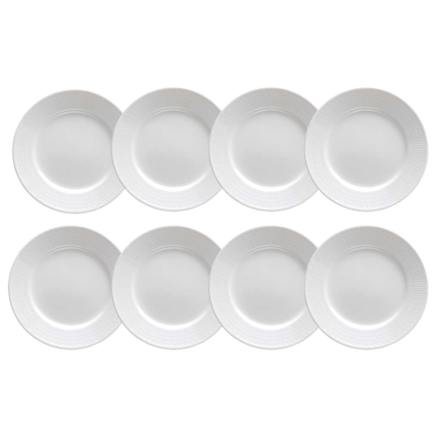 Rörstrand Swedish Grace Tallrik 21 cm Snö (Vit), 8-Pack