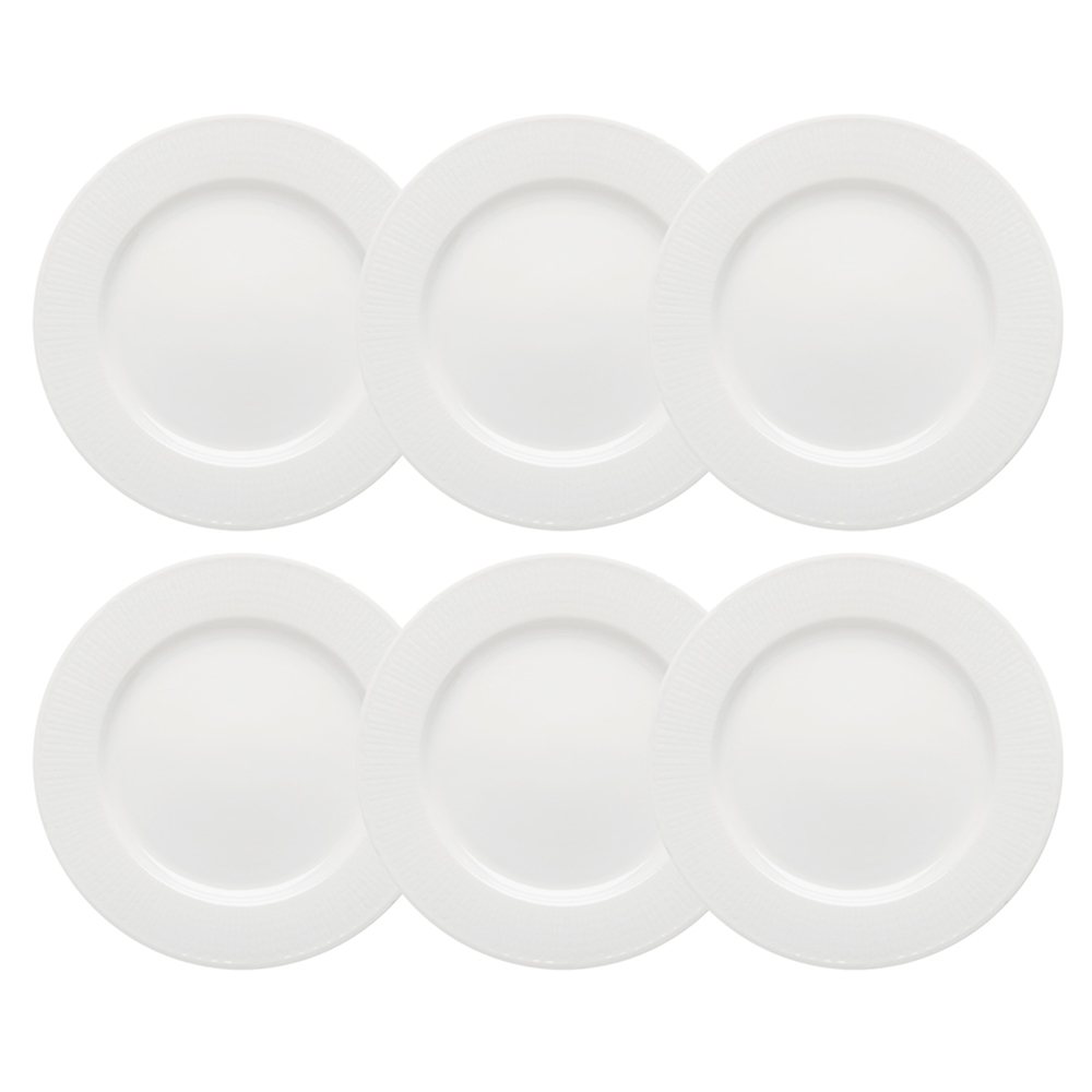 Rörstrand Swedish Grace Tallrikar 27 cm 6-Pack, Snö (Vit)