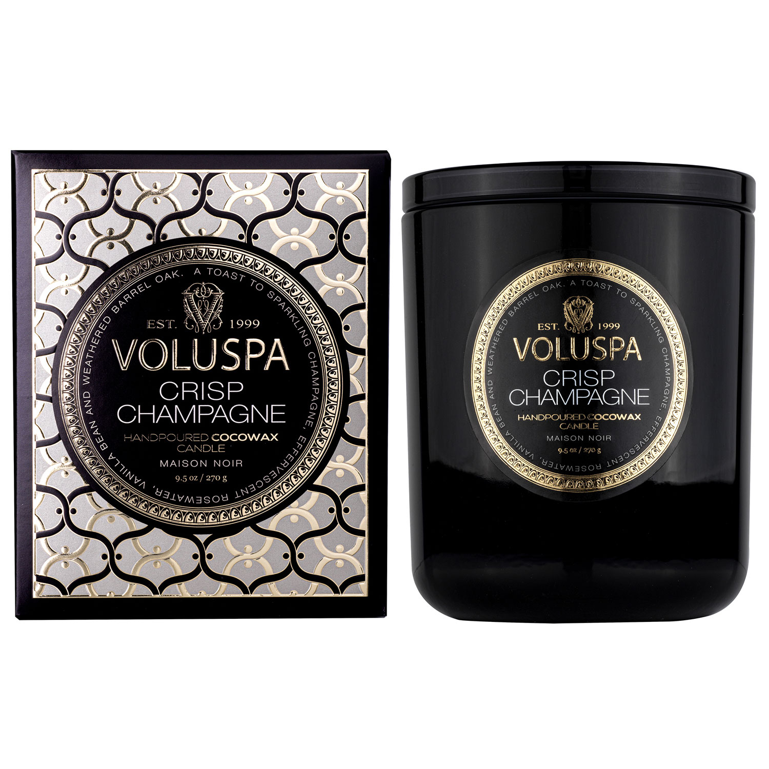 Voluspa Maison Classic Boxed Doftljus, Crisp Champagne