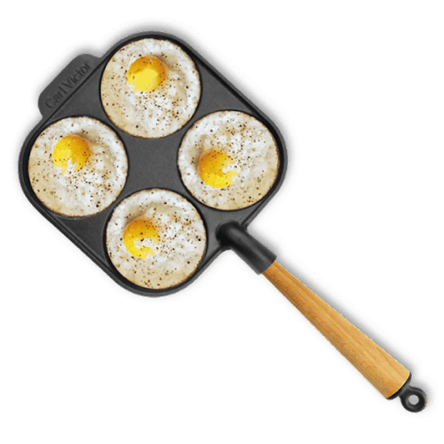 Danish Aebleskiver Frying Pan 22 cm With Handle In Beech - Carl