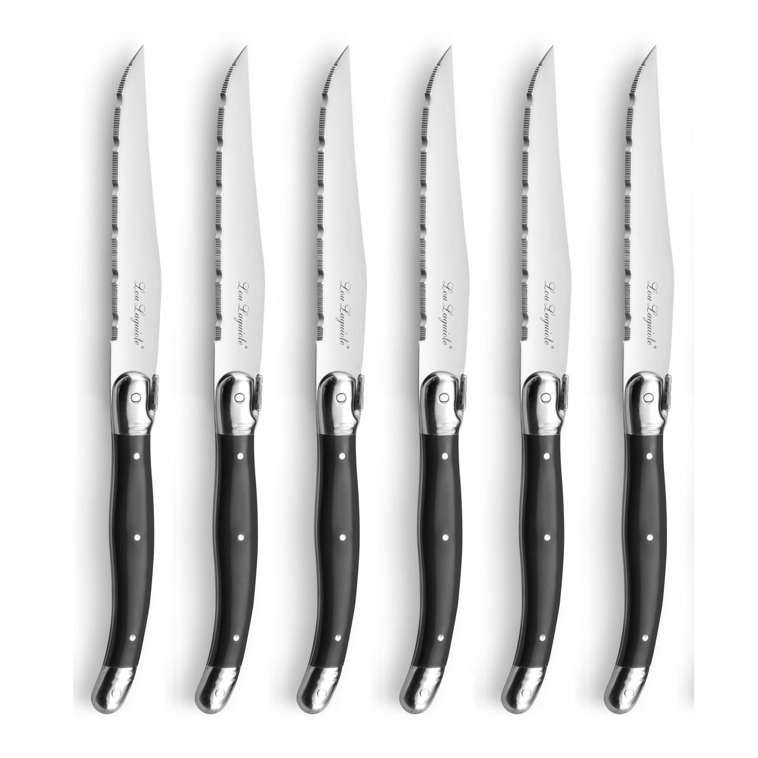 Tradition Grill Knives Knife Block 6-pack, Anthracite Lou Laguiole @ RoyalDesign