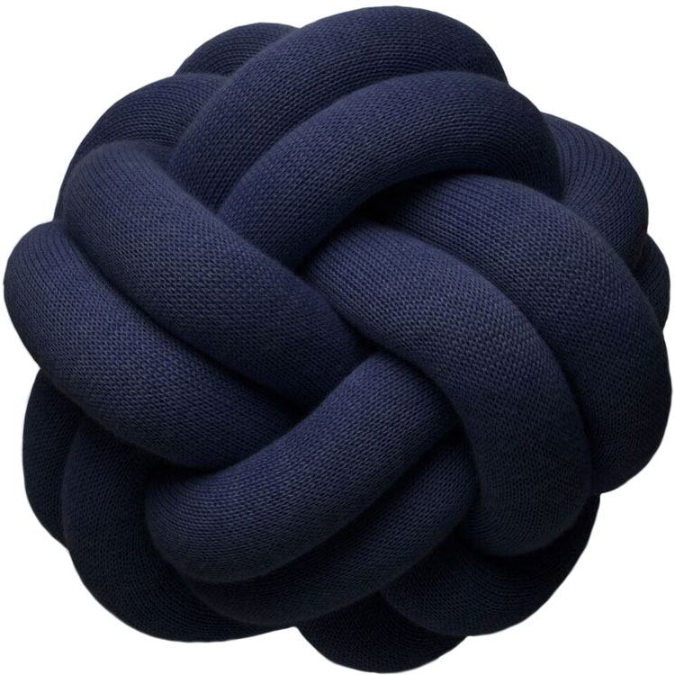 Blue shop knot pillow