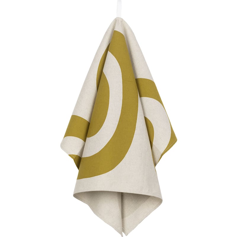 Melooni Kitchen Towel 47x70 cm, Linen / Olive - Marimekko @ RoyalDesign