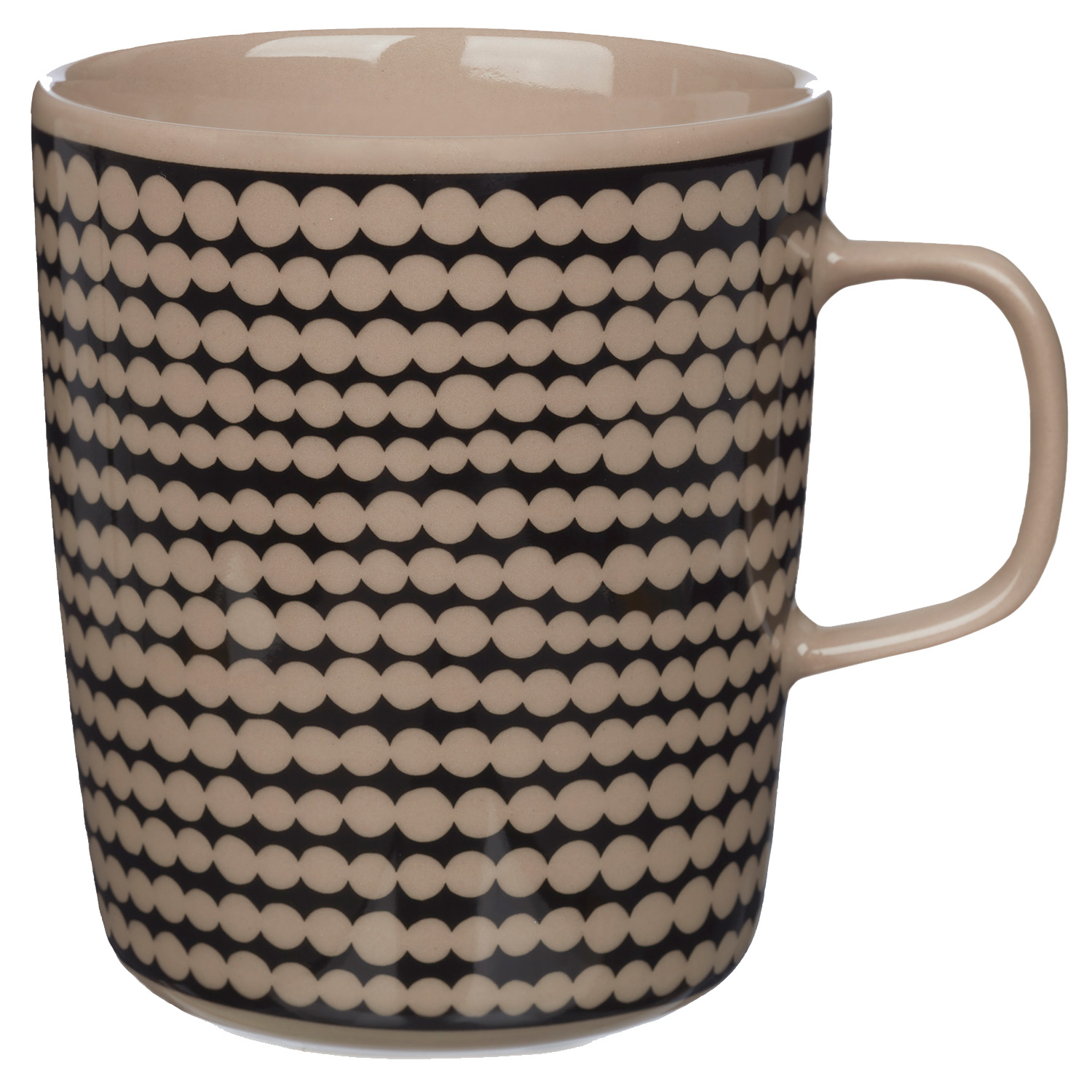 Oiva/Siirtolapuutarha Mug 25 cl, Black/Terra - Marimekko @ RoyalDesign