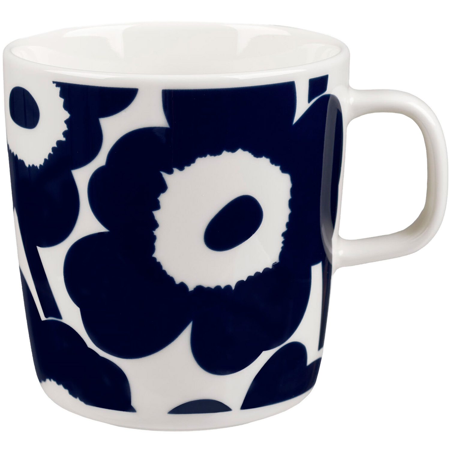 Oiva/Unikko Mug 40 cl, Dark Blue/White - Marimekko @ RoyalDesign