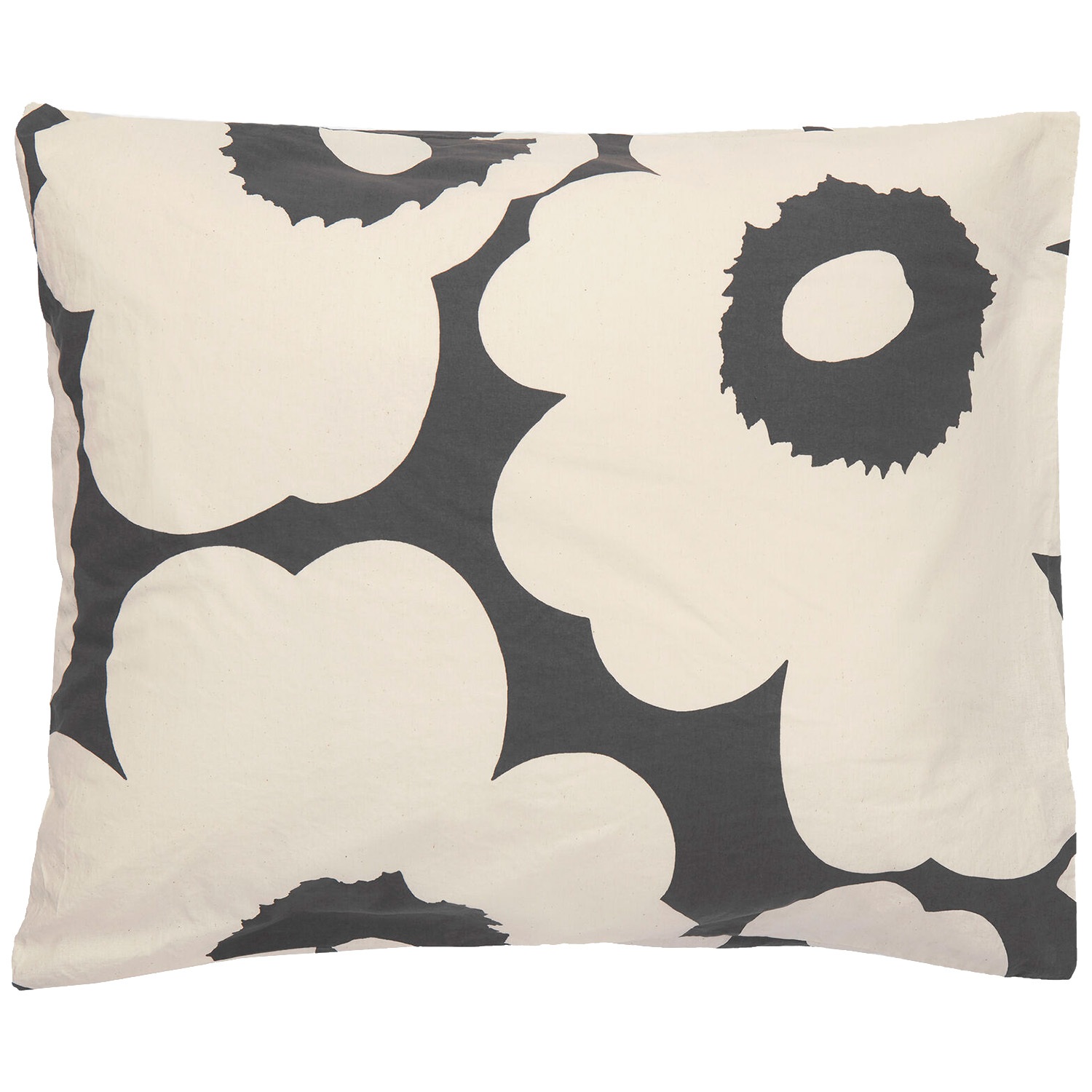Unikko Pillowcase 50x60 cm, Off-white/Charcoal - Marimekko @ RoyalDesign