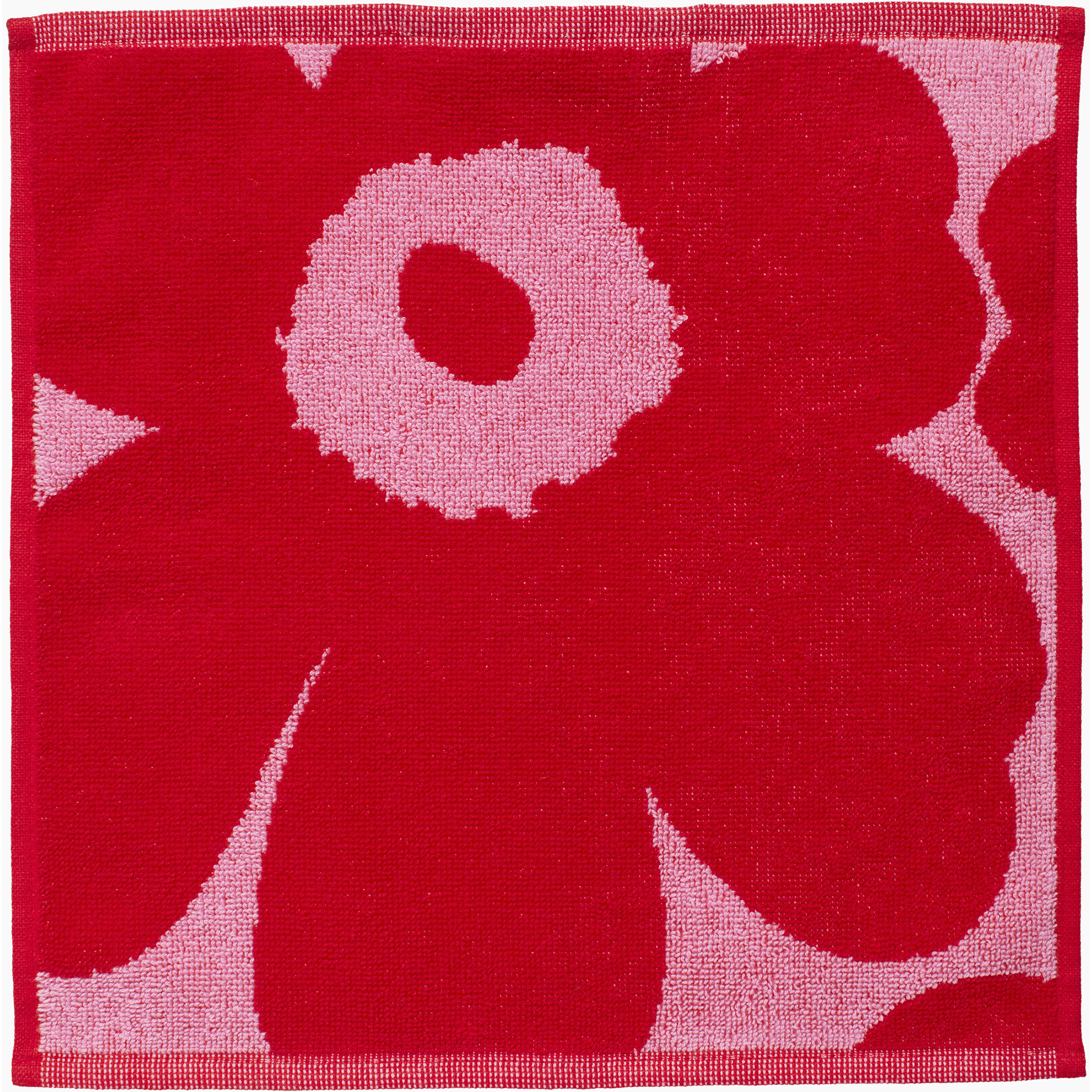 Unikko Face Towel 30x30 cm, Pink / Red - Marimekko @ RoyalDesign