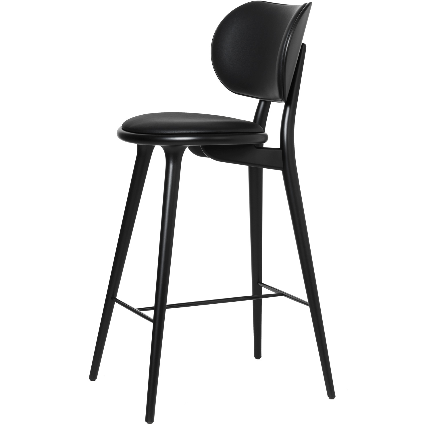 The High Stool Backrest Black Lacquered Beech Mater RoyalDesign