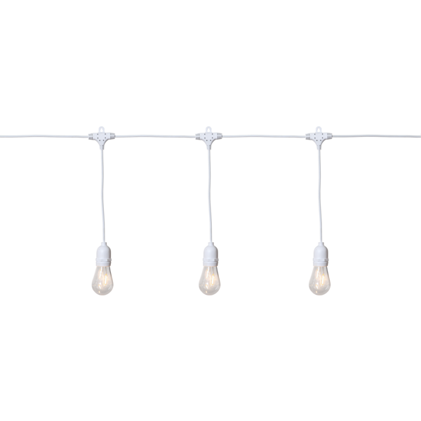 10 Socket Outdoor Commercial Shatterproof String Light Set, 21 FT White Cord  w/ E26, Weatherproof SJTW -  - Paper Lanterns, Decor,  Party Lights & More