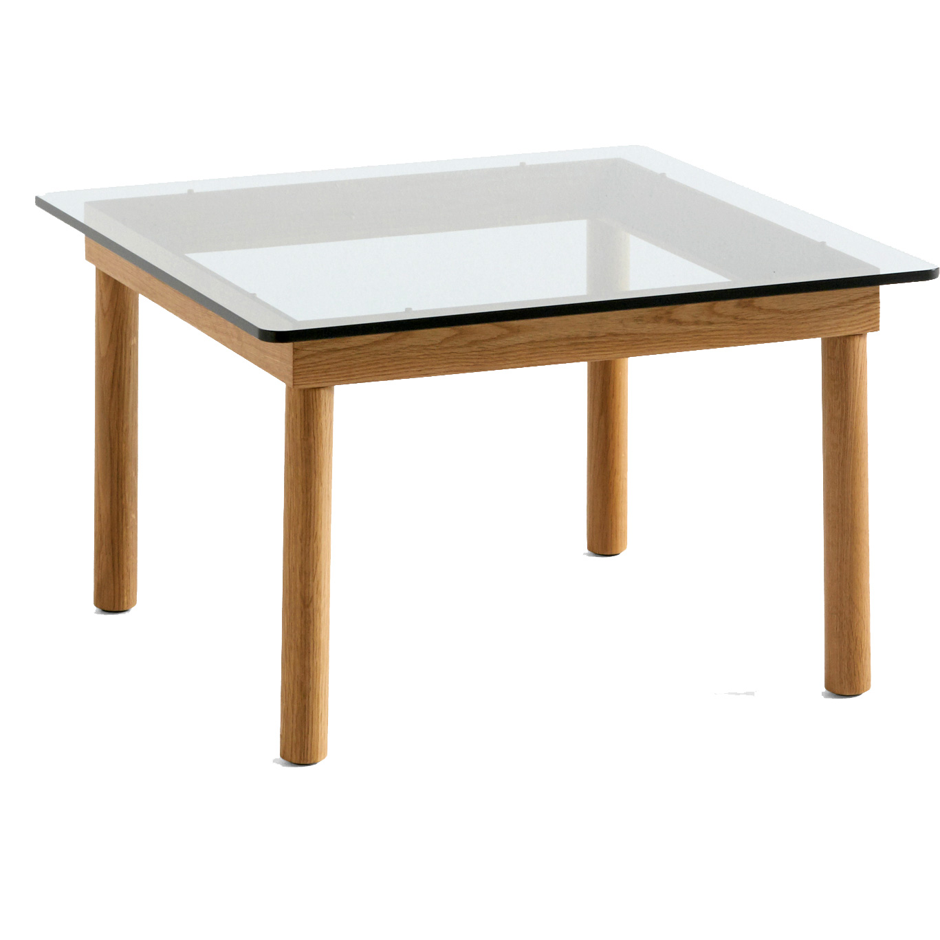 Sæt tabellen op Hejse enkemand Kofi Sidebord 60x60 cm, Vandbaseret Lakeret Eg / Klart Glas - HAY @ Rum21.dk