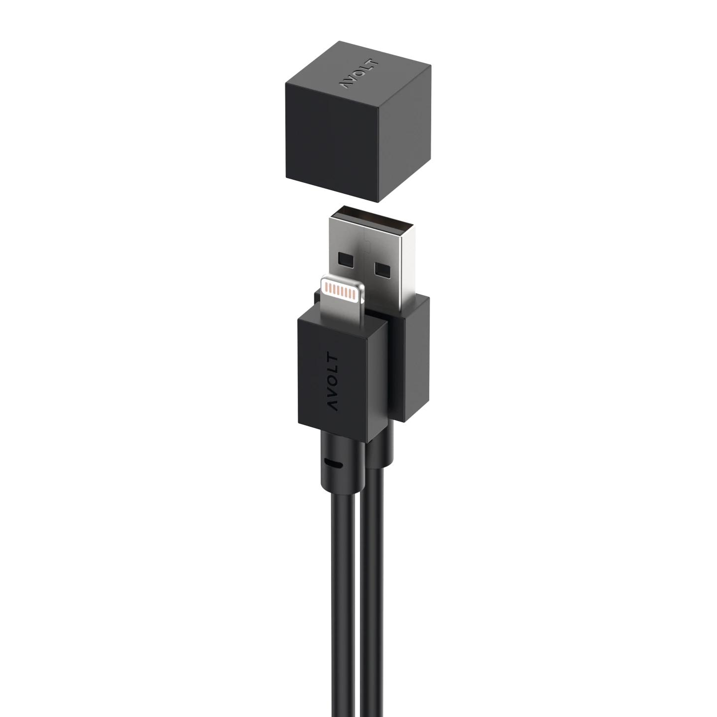 Cable 1 Latausjohto Lightning / Usb A-tyyppi 1,8 m, Stockholm Black - Avolt  @ 