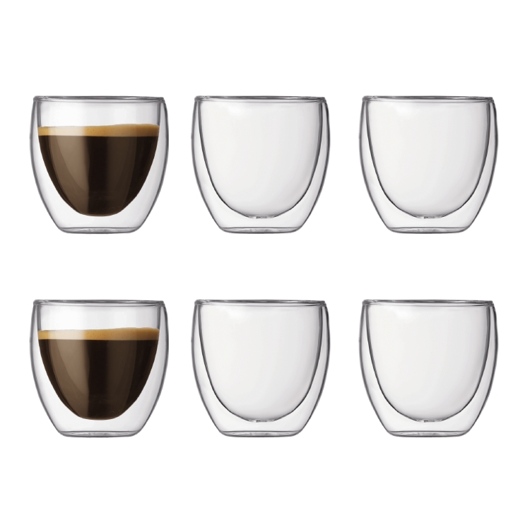 kussen reinigen Dierentuin s nachts PAVINA Dubbelwandig Espressoglas, 8 cl, 6 stk - Bodum @ RoyalDesign