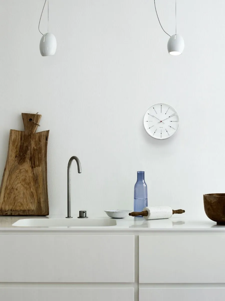 Bankers Wall Clock White, 210 mm - Arne Jacobsen @ RoyalDesign