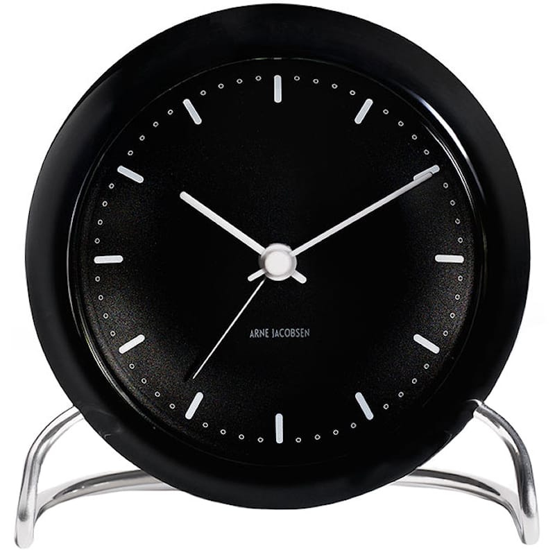 City Hall Table Clock, Black - Arne Jacobsen @ RoyalDesign