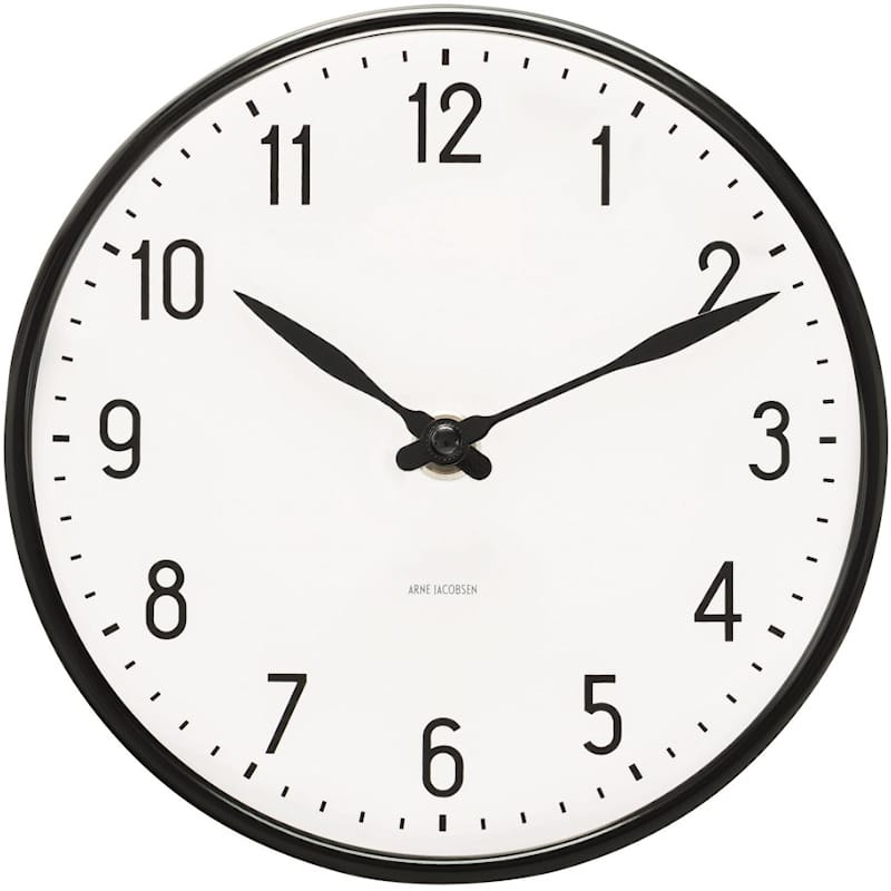 Station Wall Clock Black / White, 210 mm