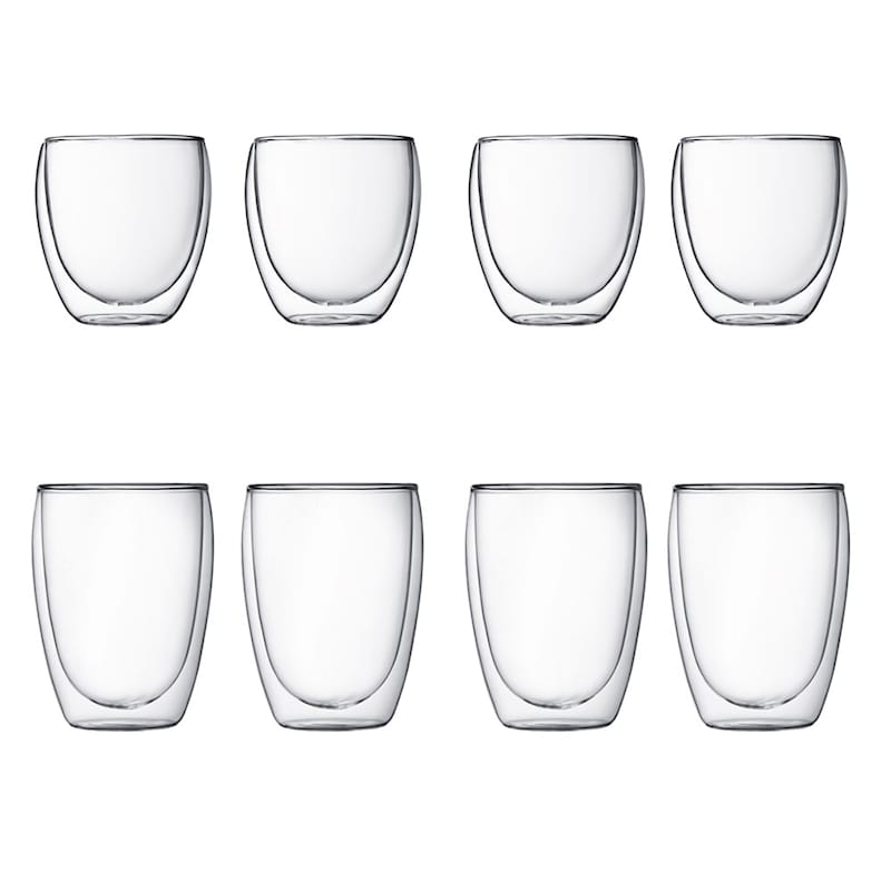 Fyrretræ Klappe is Pavina Double-walled Glass Set With 8 - Bodum @ RoyalDesign