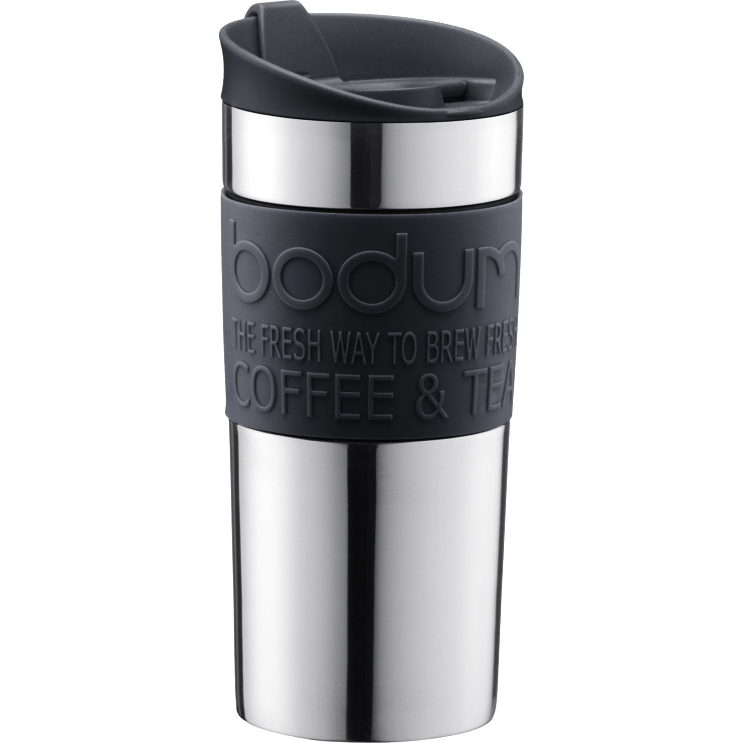 Zilver Controle Billy Travel Travel Mug 0,35 L, Black/Chrome - Bodum @ RoyalDesign