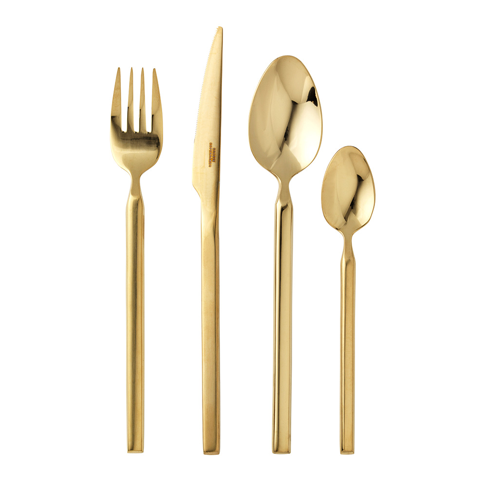 solid lampe afskaffe Tvis Cutlery, 16-pieces, Gold - Broste Copenhagen @ RoyalDesign