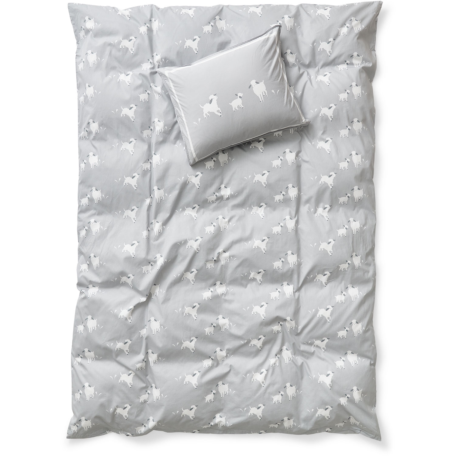 molen rit Gezond Bed set Cotton 135x200 cm, Light Grey - Cura of Sweden @ RoyalDesign
