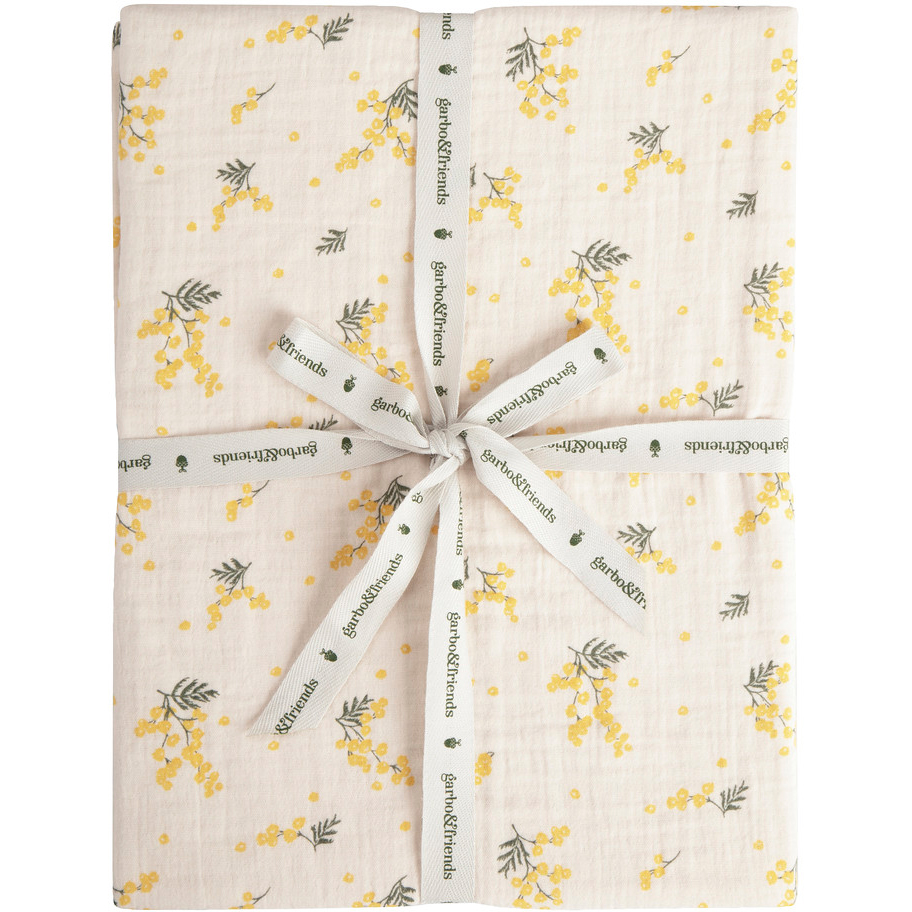 Mimosa Muslin Fitted Sheet, 140x200 cm - Garbo & Friends @ RoyalDesign