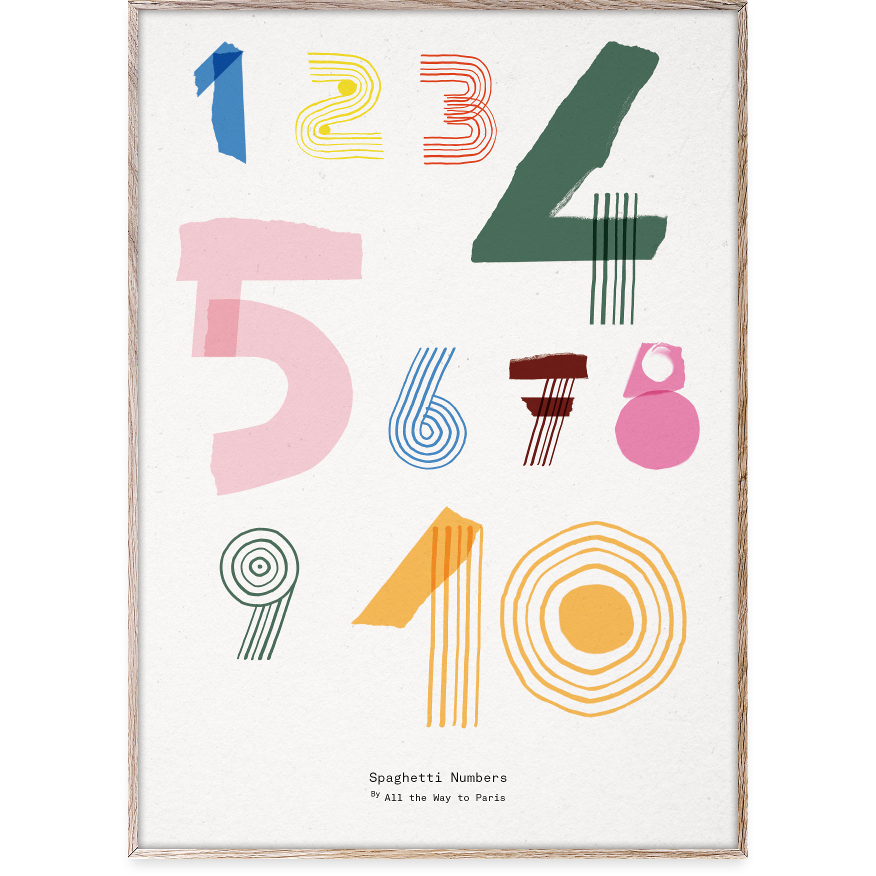 kompression Vej vægt Spaghetti Numbers Poster, 50x70 cm - MADO @ RoyalDesign