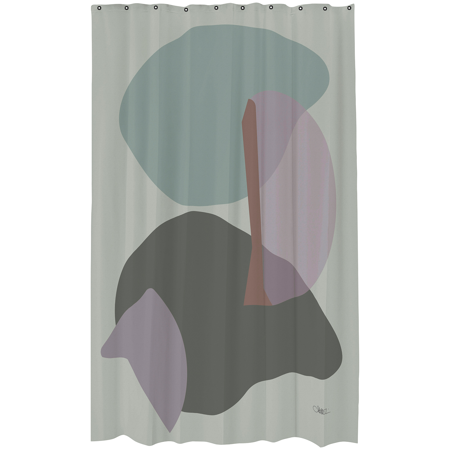 Duet Shower Curtain Light Grey, 150x200 cm - Mette Ditmer @ RoyalDesign