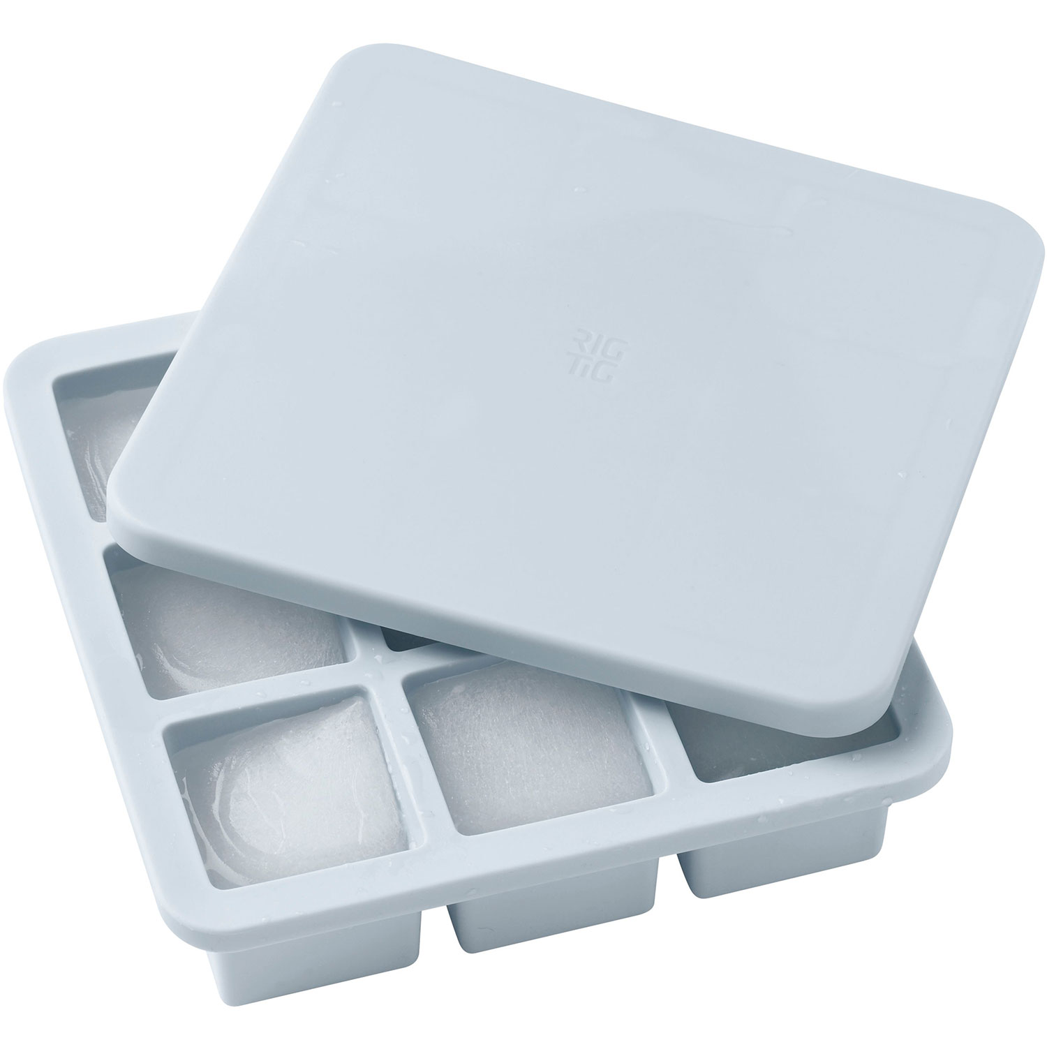 Silicone Freezing Tray with Lid Large Ice Cube Tray Non-stick Soup Freezer