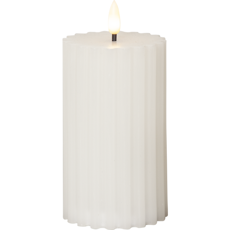 Stripe Candle LED 15 cm, White - Star Trading @ RoyalDesign