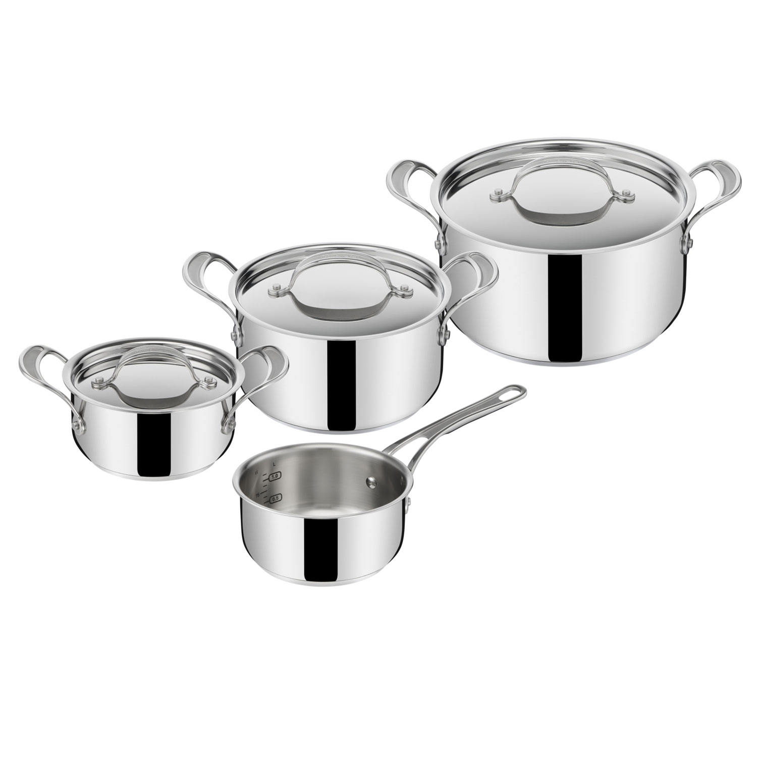 Tefal Cookware Set, Saucepans, Induction, Black, 3 Pc Set