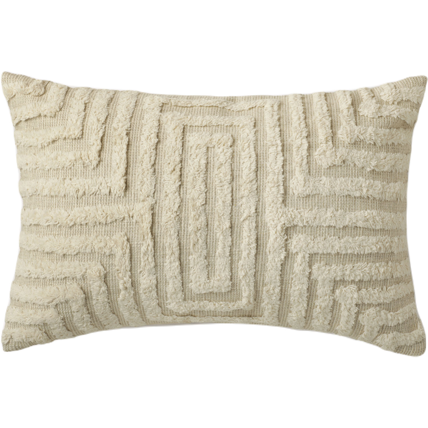 White Tufted Pattern Throw Pillow