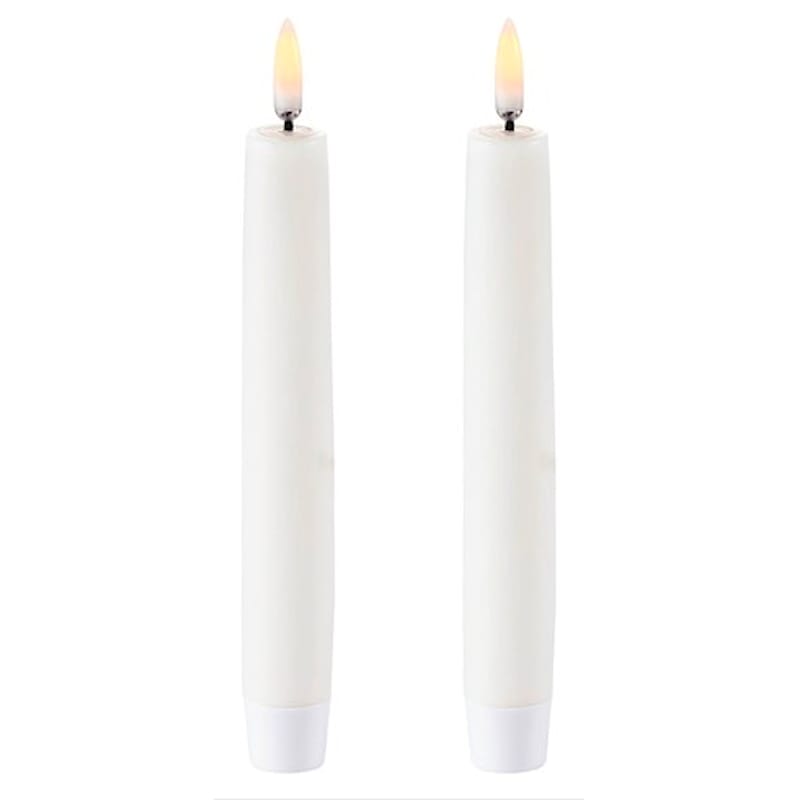 LED Taper Candle Nordic White 2-pack, 2,3x15,5 cm - @ RoyalDesign