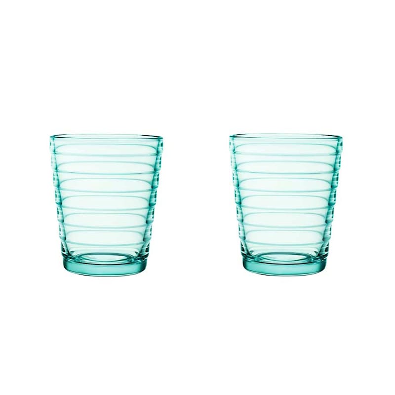 Revival Tangle Svane Aino Aalto Drinking Glass 22 cl, 2 Pcs Drikkeglas 22 cl 2-pak, Water Green  - Iittala @ RoyalDesign.dk