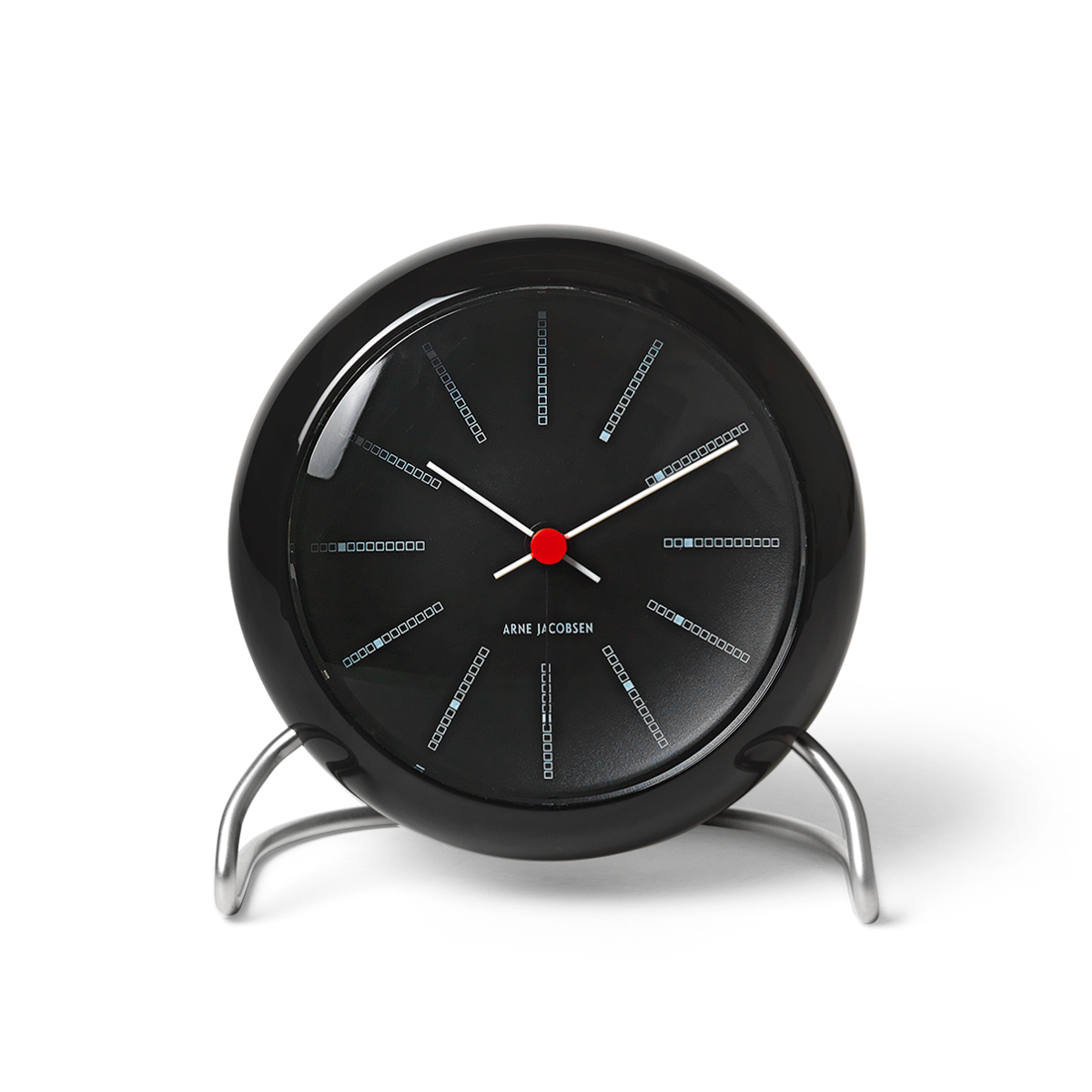 Bankers Table Clock Ø11cm, Black - Arne Jacobsen @ RoyalDesign.co.uk