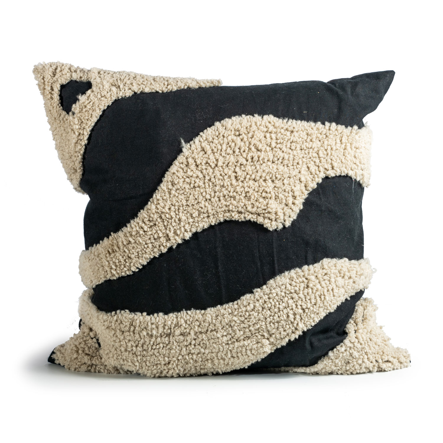 Black shaggy clearance cushions