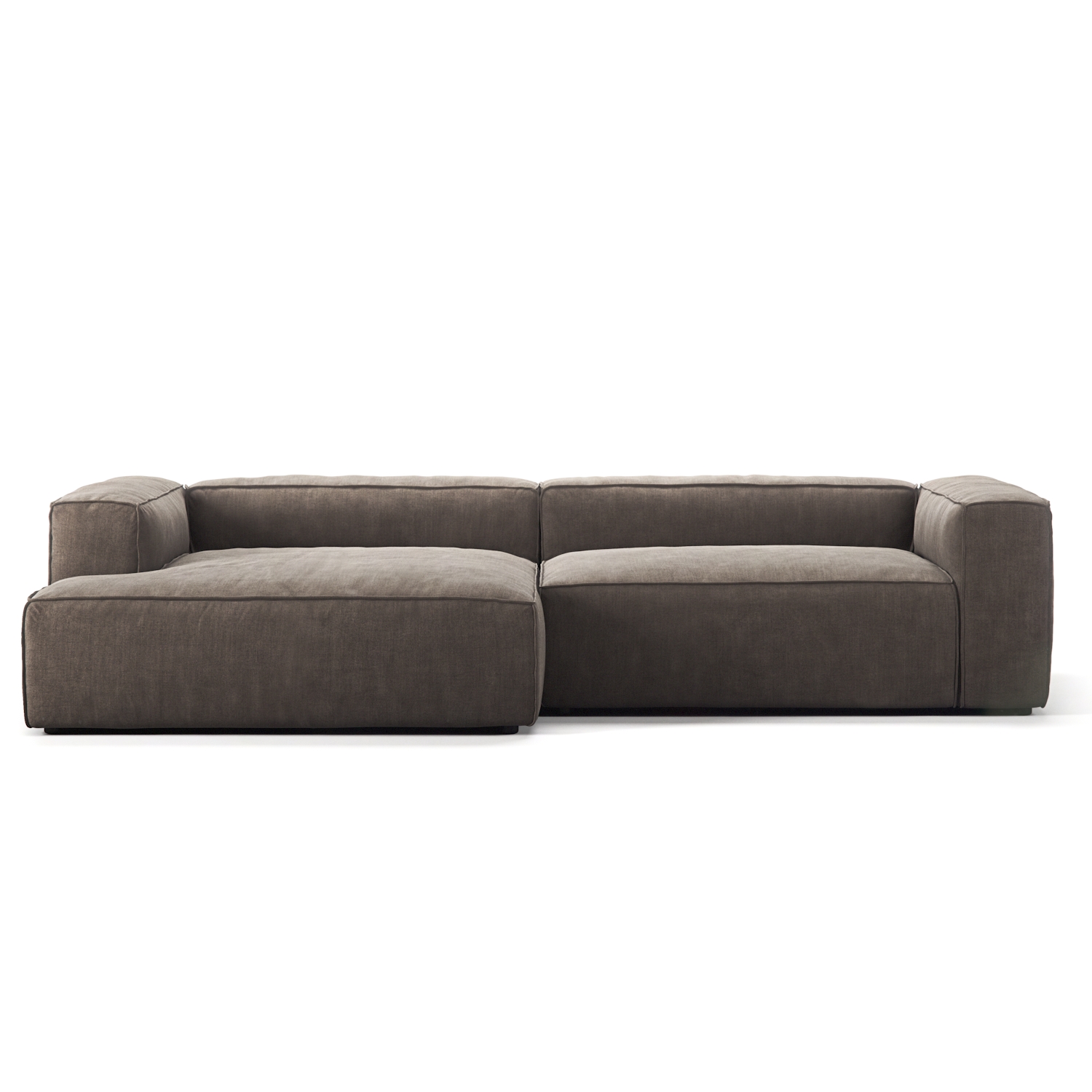 Grand 3 Seater Sofa Chaise Longue Left, Mole Brown Decotique