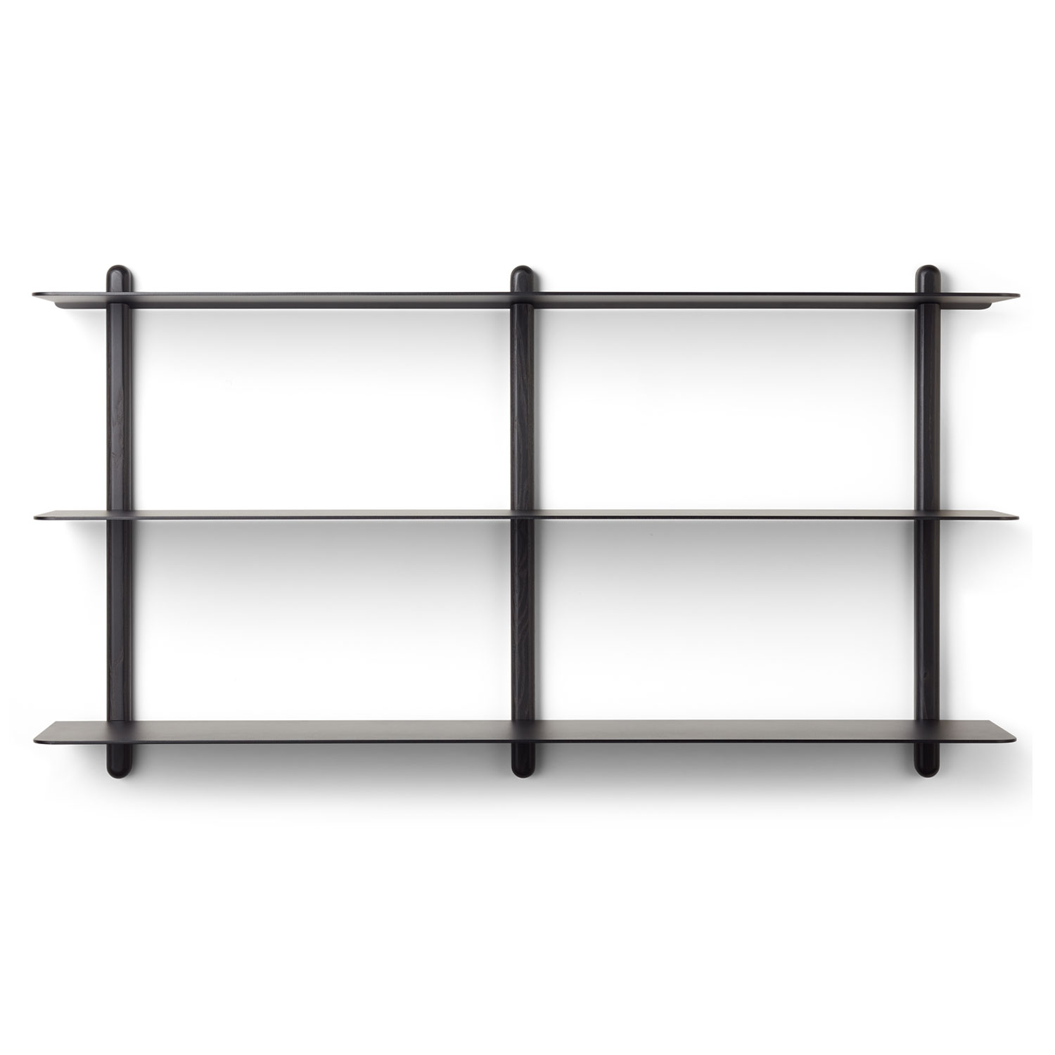 Black shelving deals unit wall