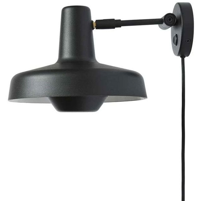 Extra long swing arm shop wall lamp