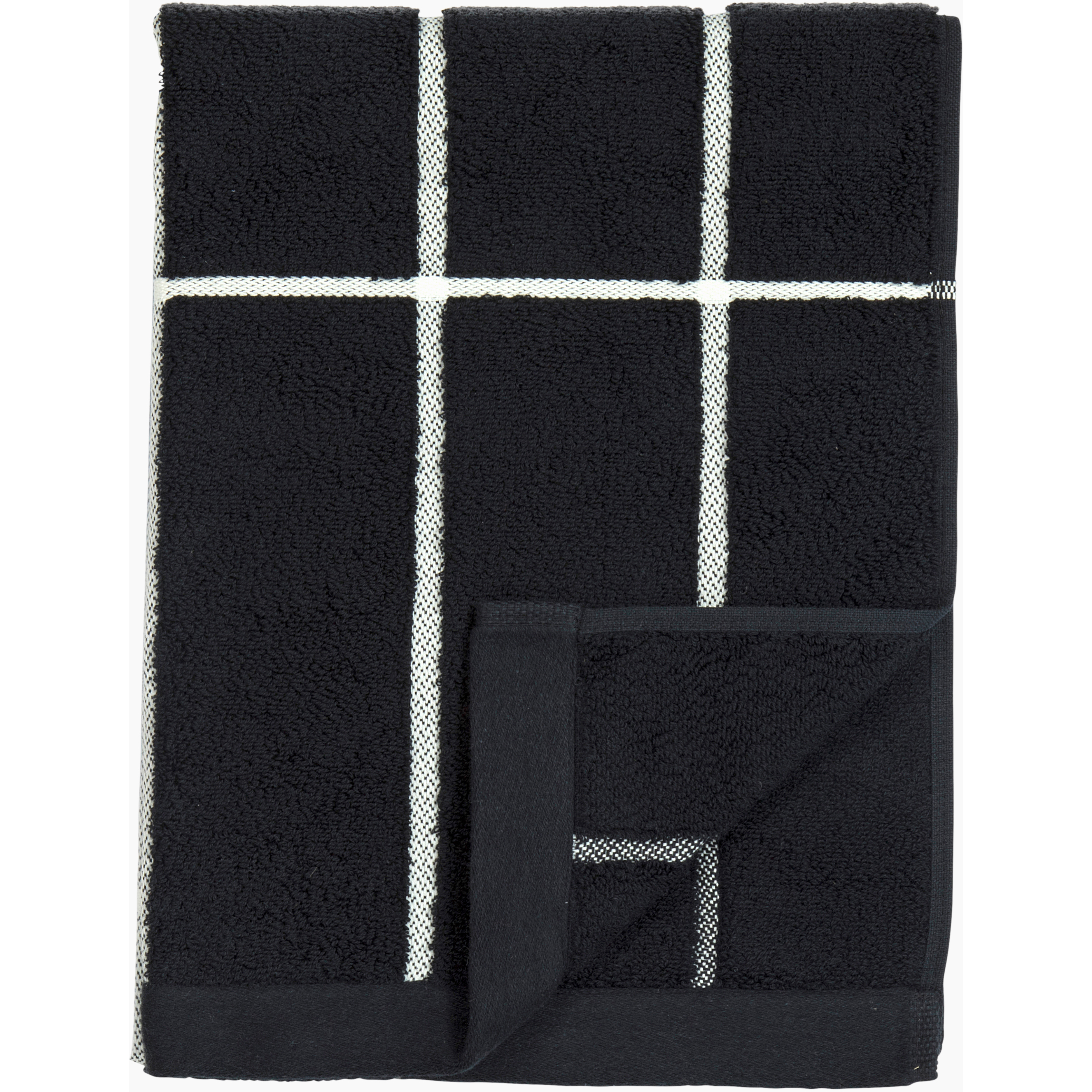 Tiiliskivi Towel Black / White, 50x70 cm - Marimekko @ 