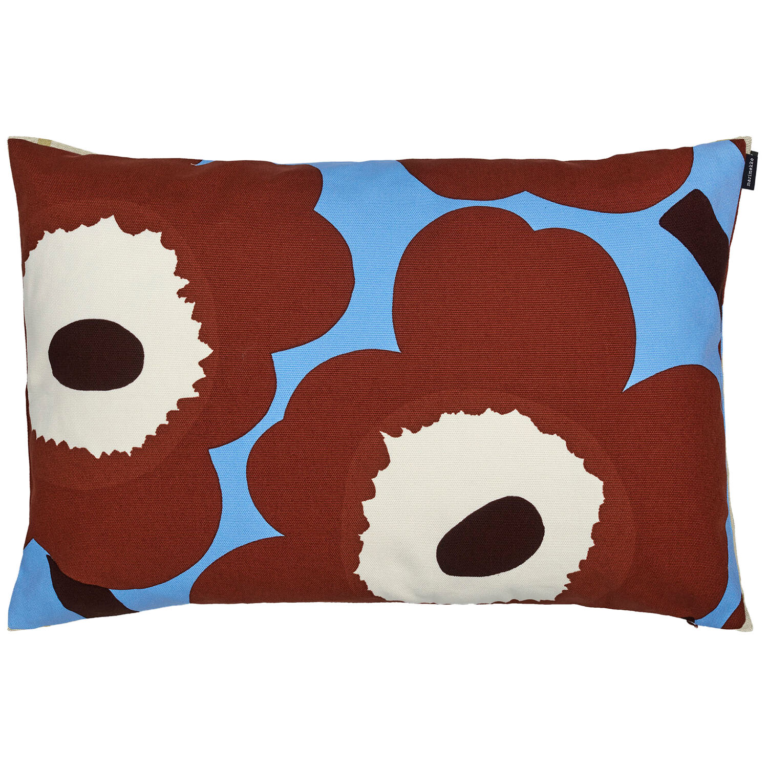 Unikko Cushion Cover 40x60 cm, Brown/Light Blue / Off-white - Marimekko @  