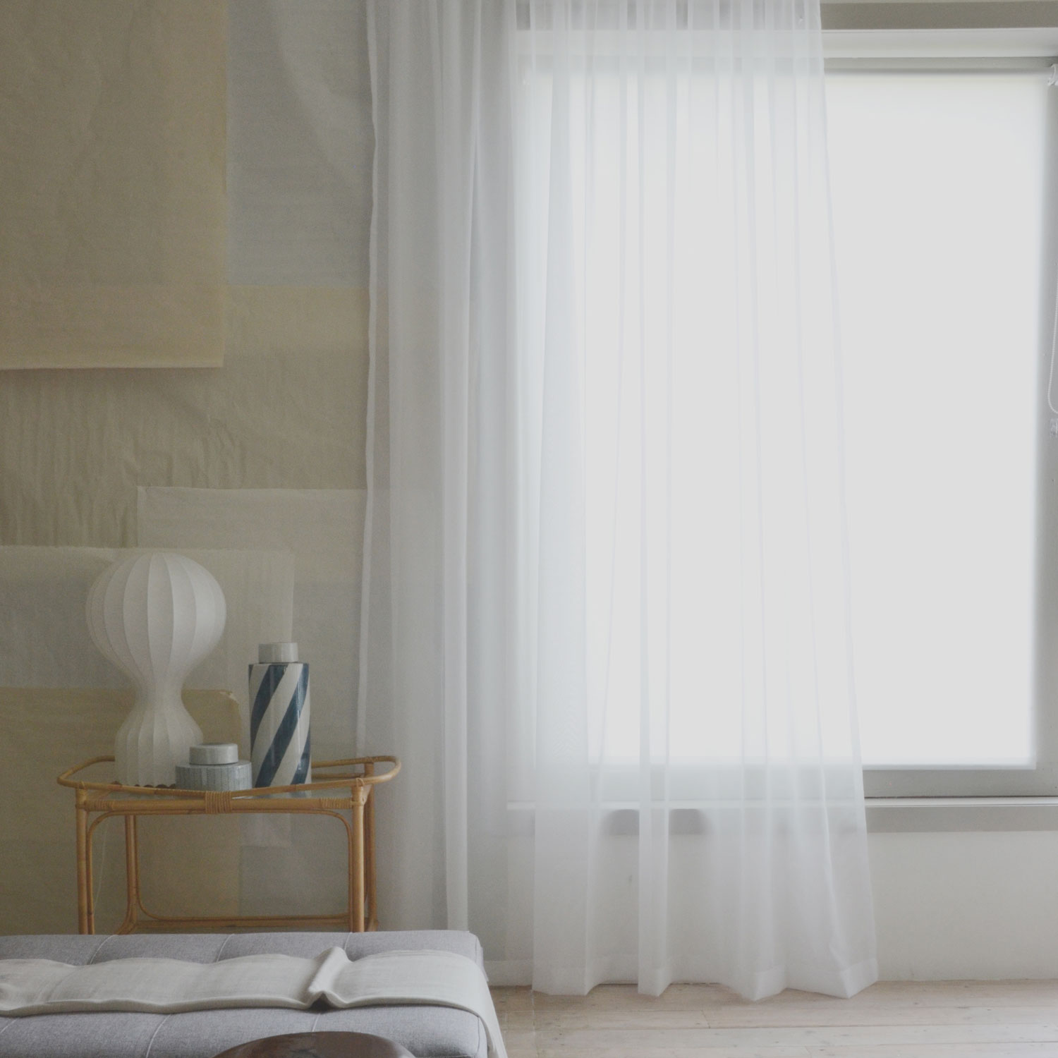 Skir Curtain 289x290 cm, White - Mimou @ 