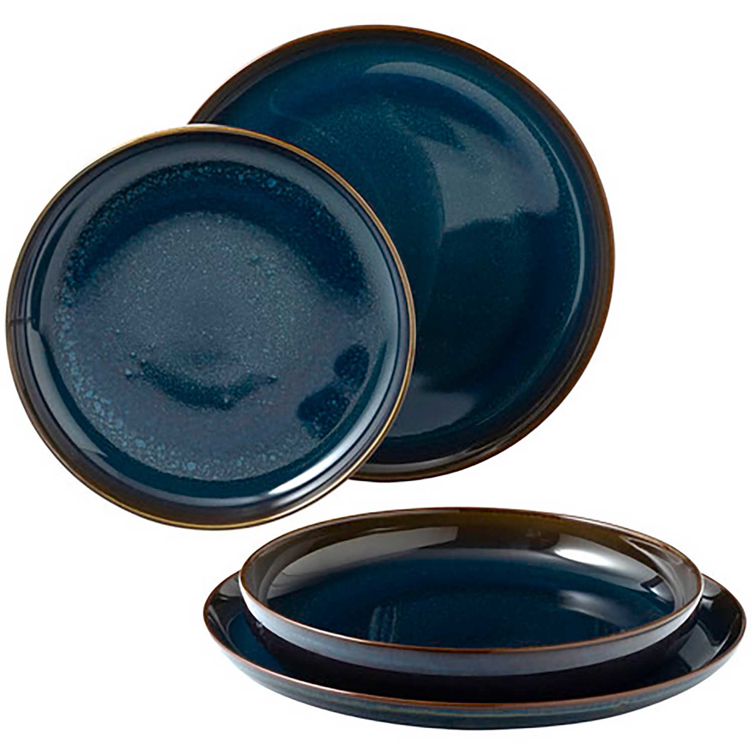 Villeroy & Boch 8-piece Set of plates in khaki/ blue/ brown