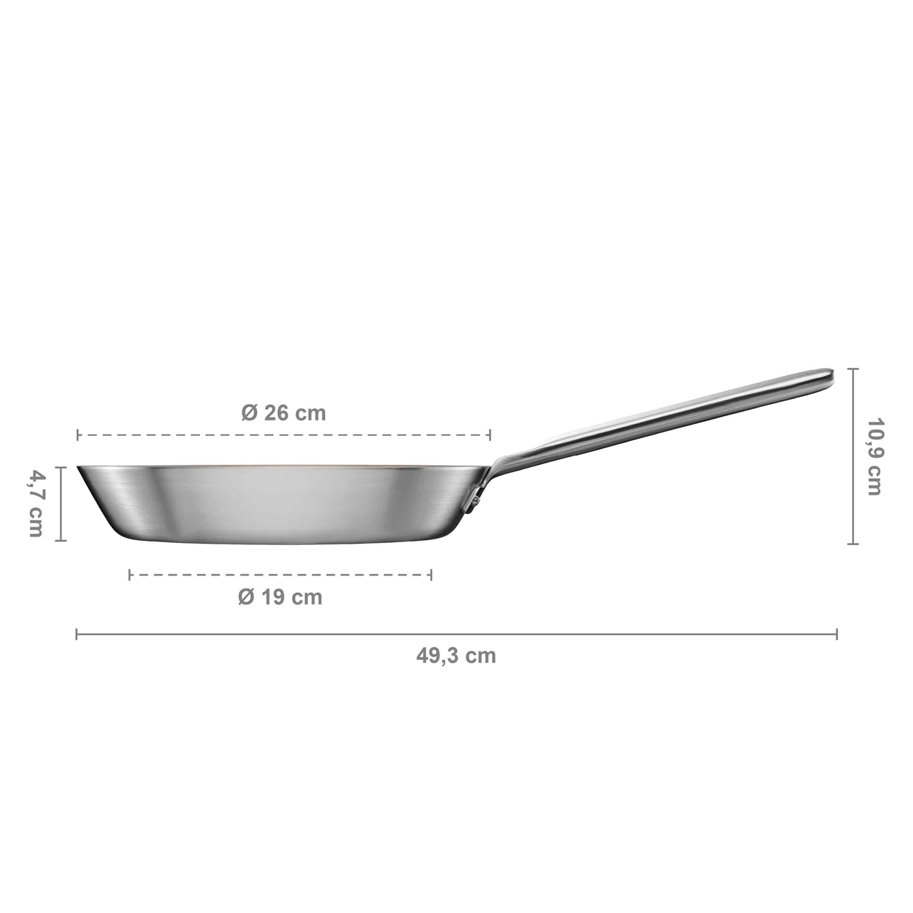 Nordenフライパン ステンレススチール, 24 cm - Fiskars @ RoyalDesign.jp