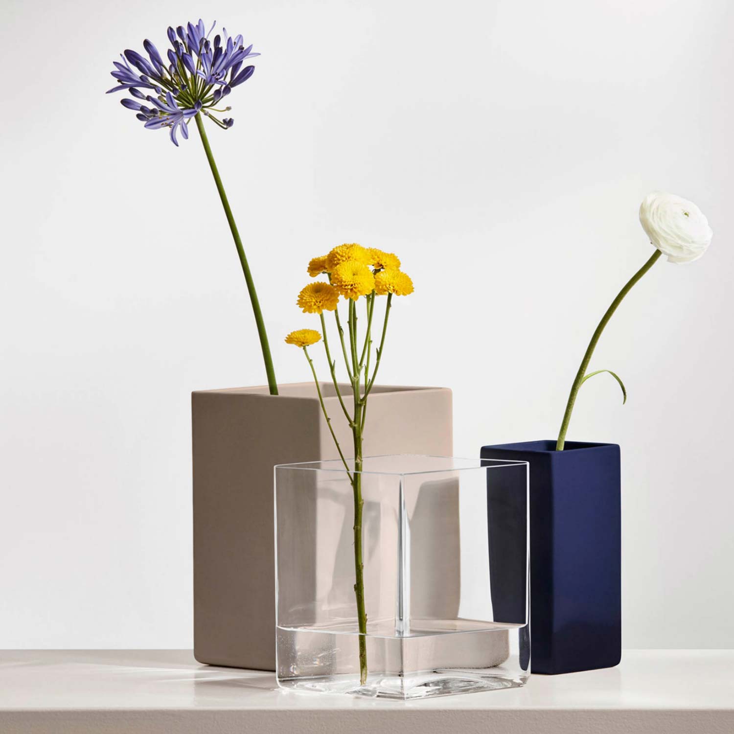 花瓶 フラワーベース ひし形 クリア Ruutu ルーツ iittala 2点